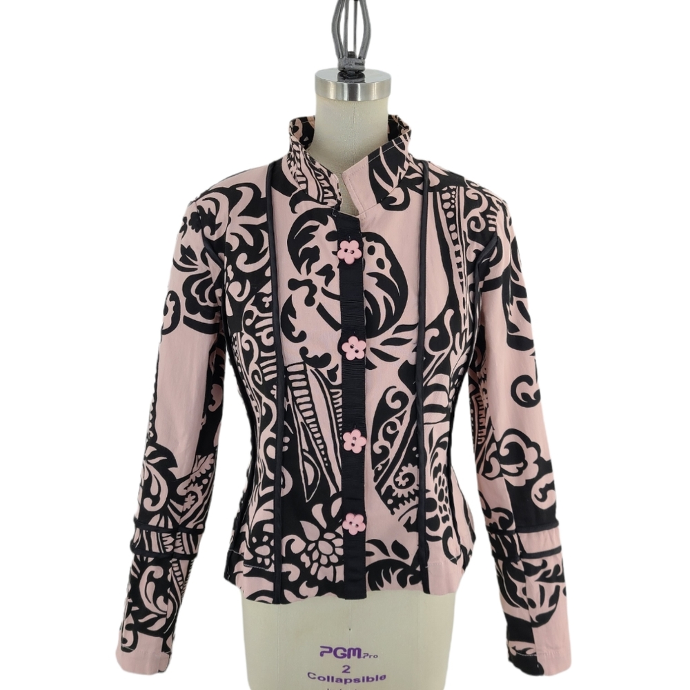 JOTA MAS GE Designer Jacket Blazer Pink Black Graphic Print Spain